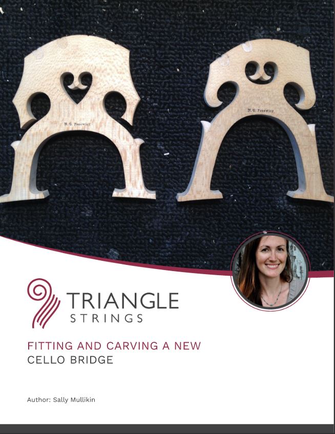 cutting a cello bridge Triangle Strings