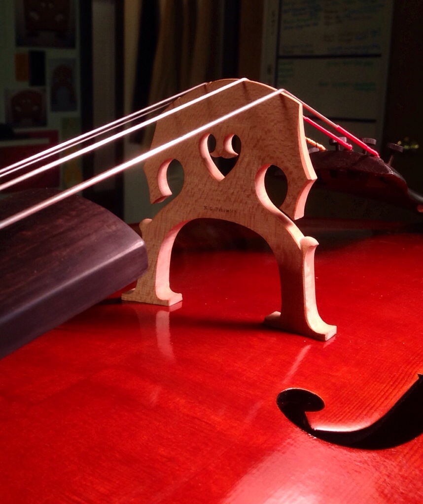Fitting and Carving a New Cello Bridge Triangle Strings